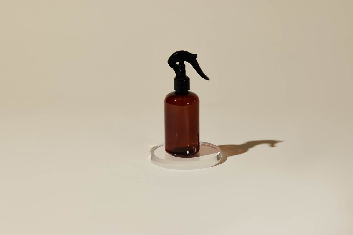 Amber Pet Bottle with Black Mist Trigger